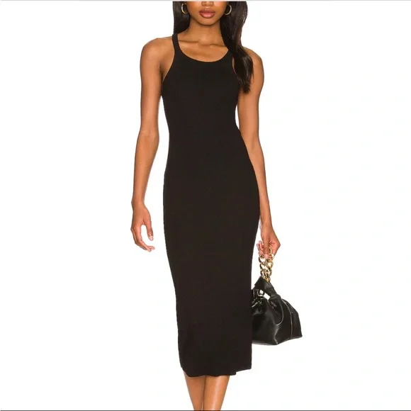 LNA Rilynn Rib Racer Black Dress - Picture 2 of 5